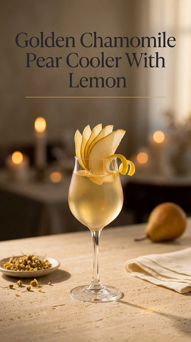 Golden Chamomile Pear Cooler With Lemon