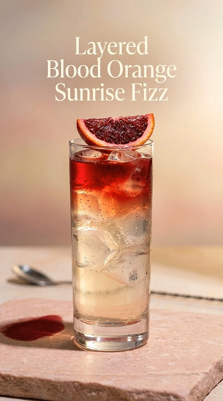 Layered Blood Orange Sunrise Fizz