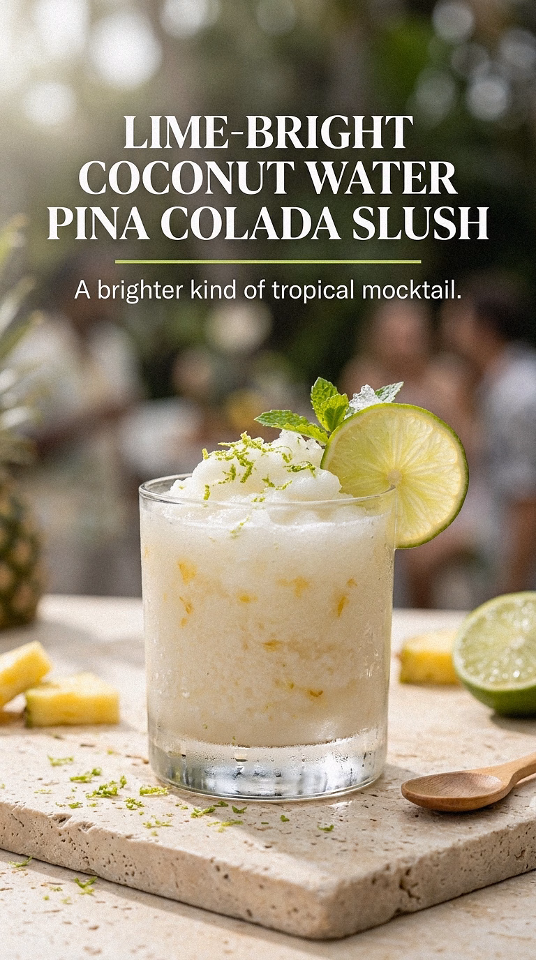 Lime-Bright Coconut Water Pina Colada Slush