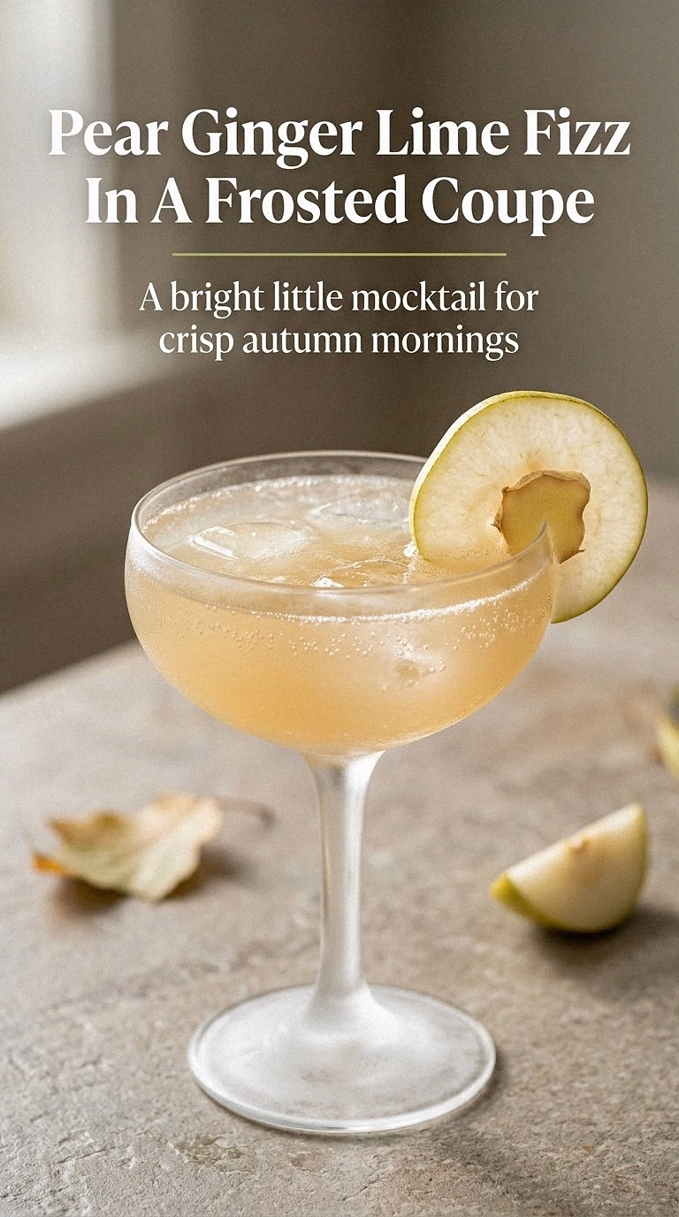 Pear Ginger Lime Fizz In A Frosted Coupe