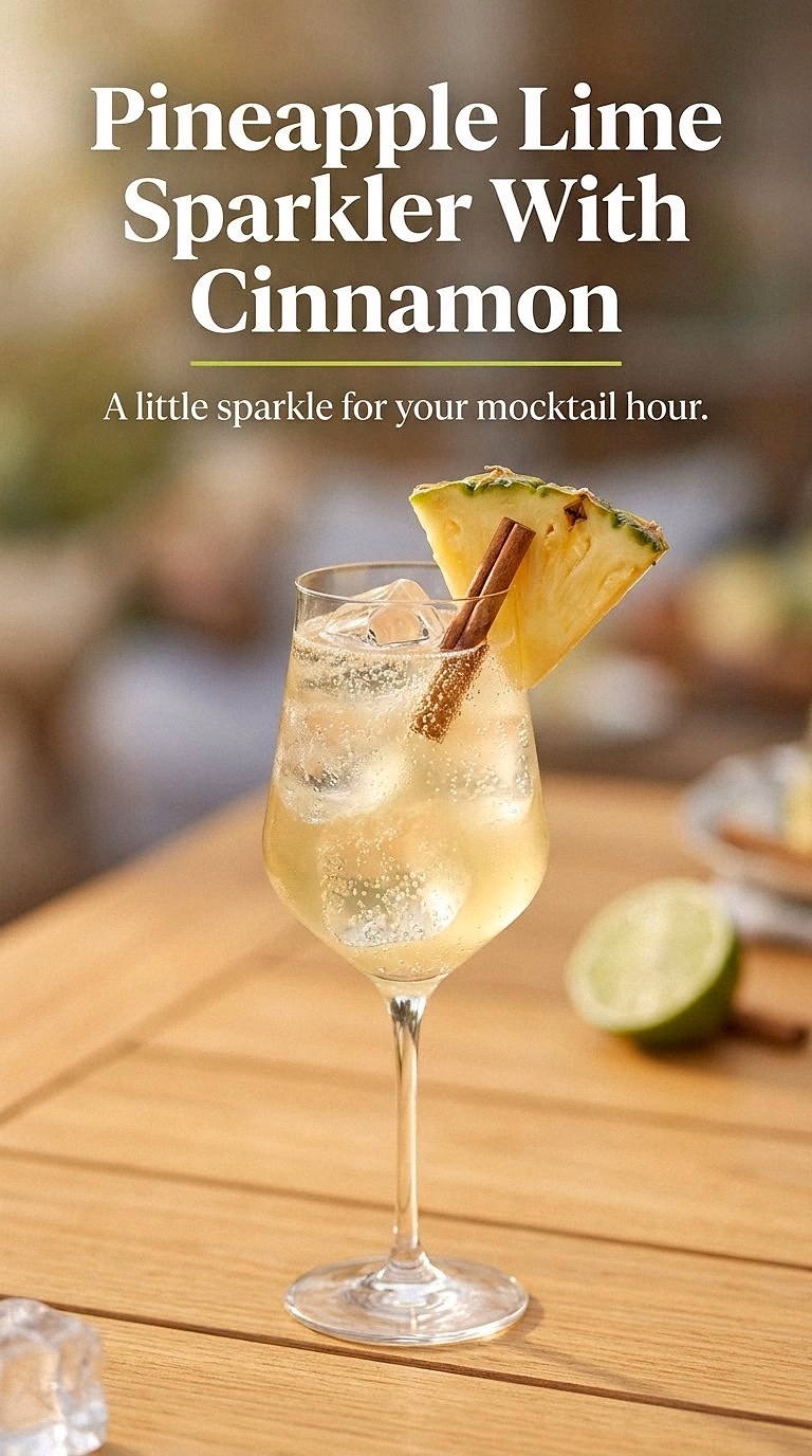 Pineapple Lime Sparkler With Cinnamon