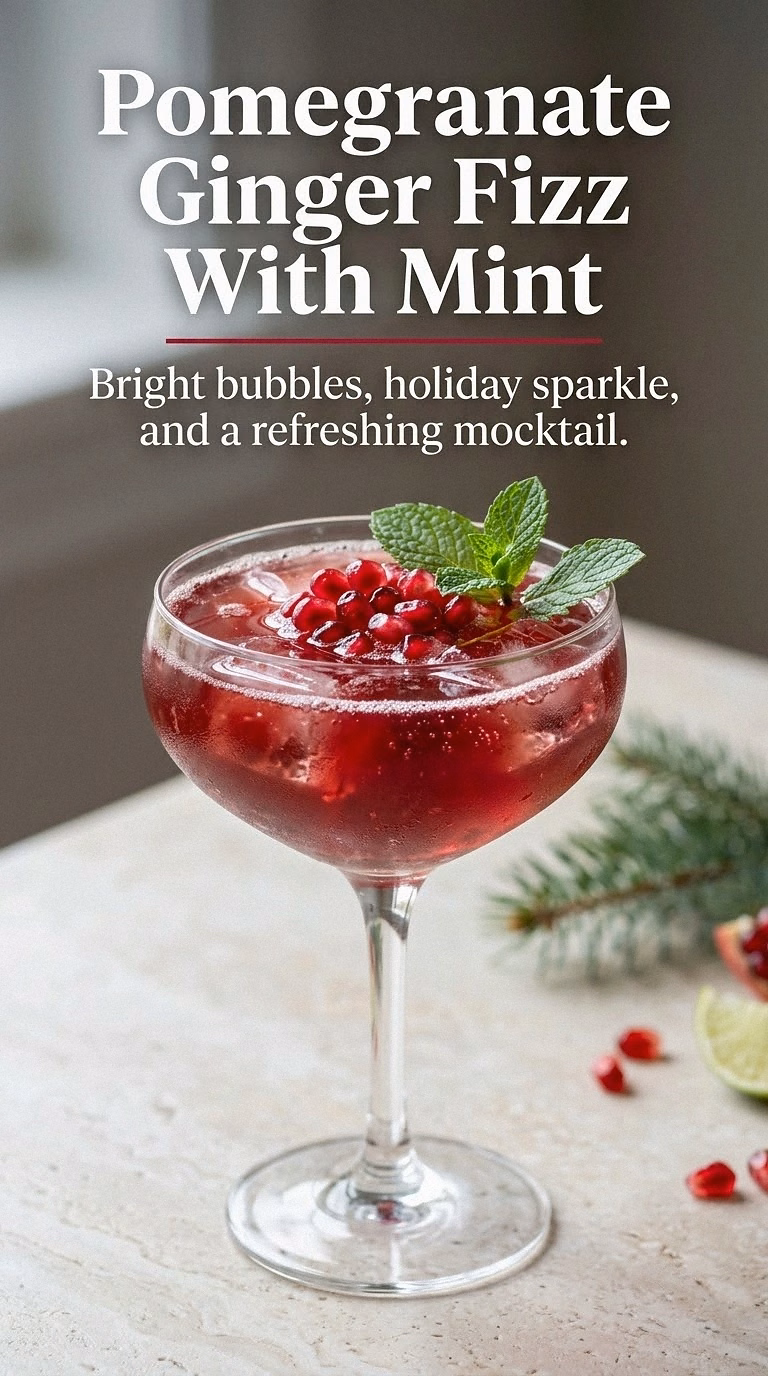 Pomegranate Ginger Fizz With Mint