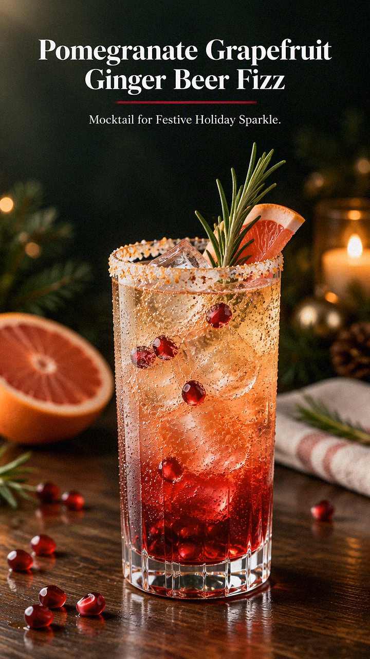 Pomegranate Grapefruit Ginger Beer Fizz