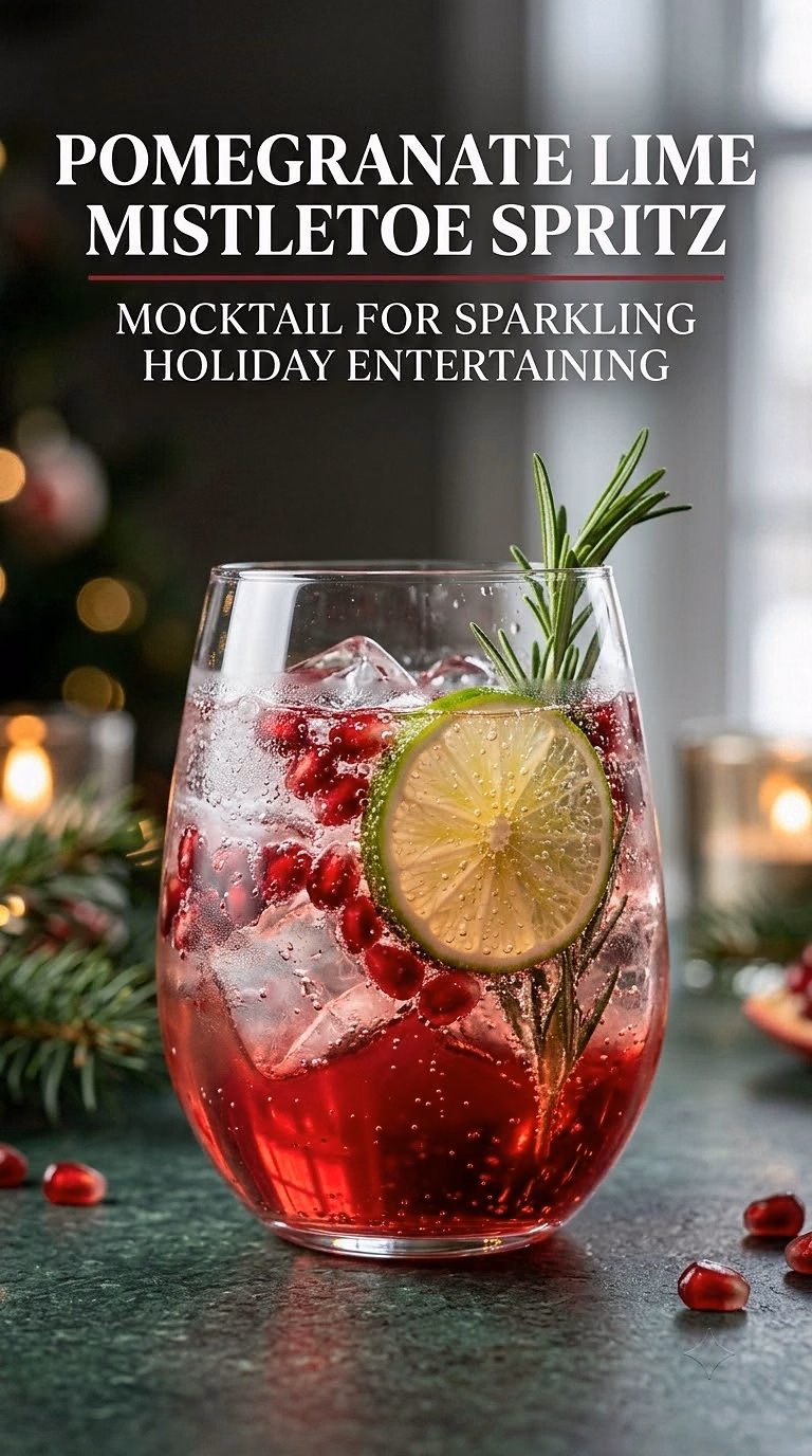 Pomegranate Lime Mistletoe Spritz