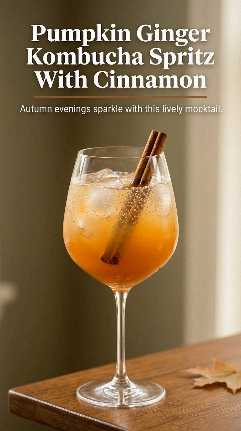 Pumpkin Ginger Kombucha Spritz With Cinnamon