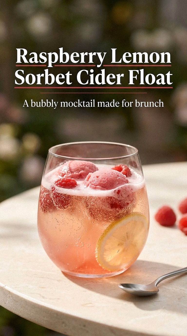Raspberry Lemon Sorbet Cider Float