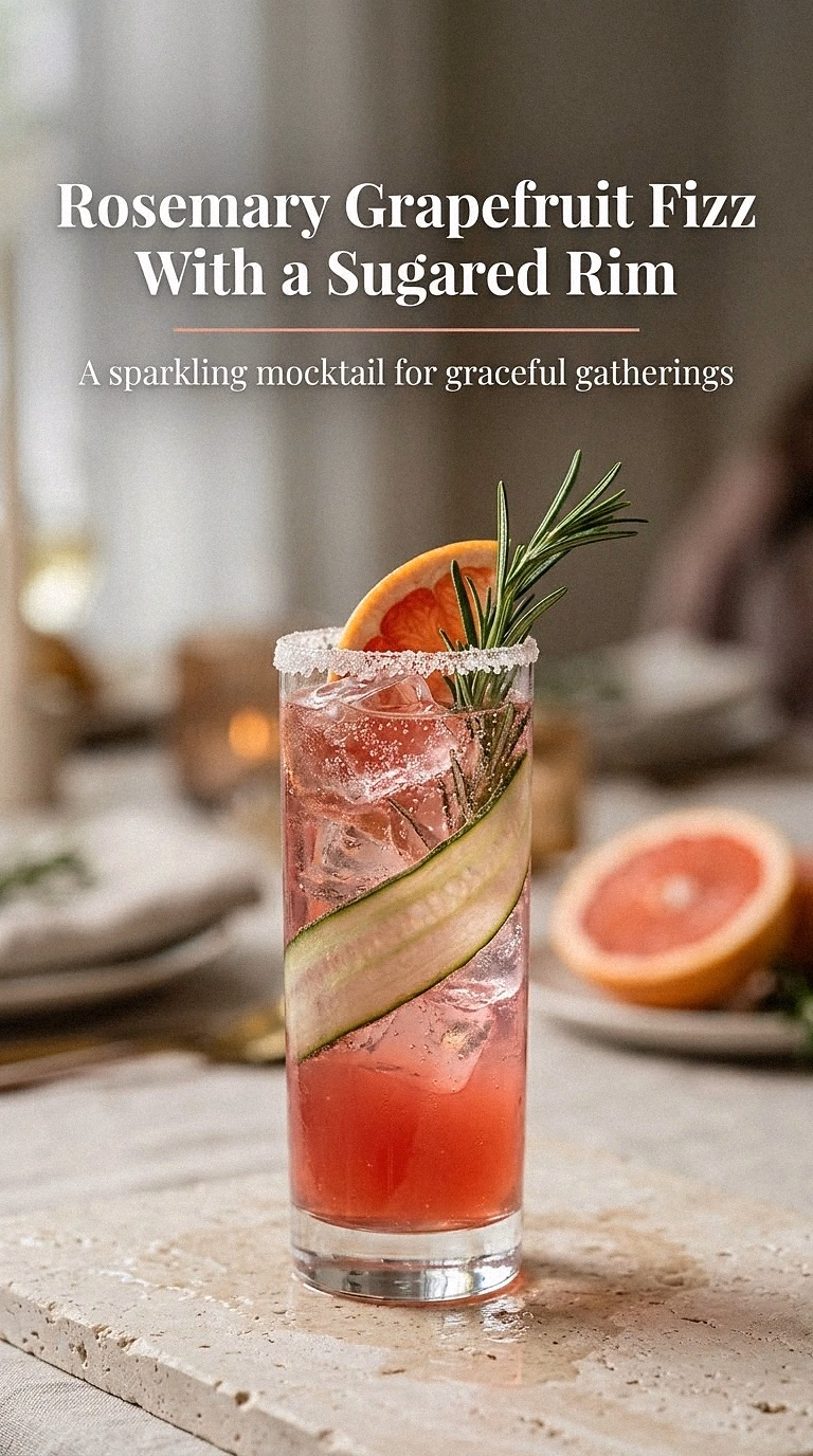 Rosemary Grapefruit Fizz With a Sugared Rim