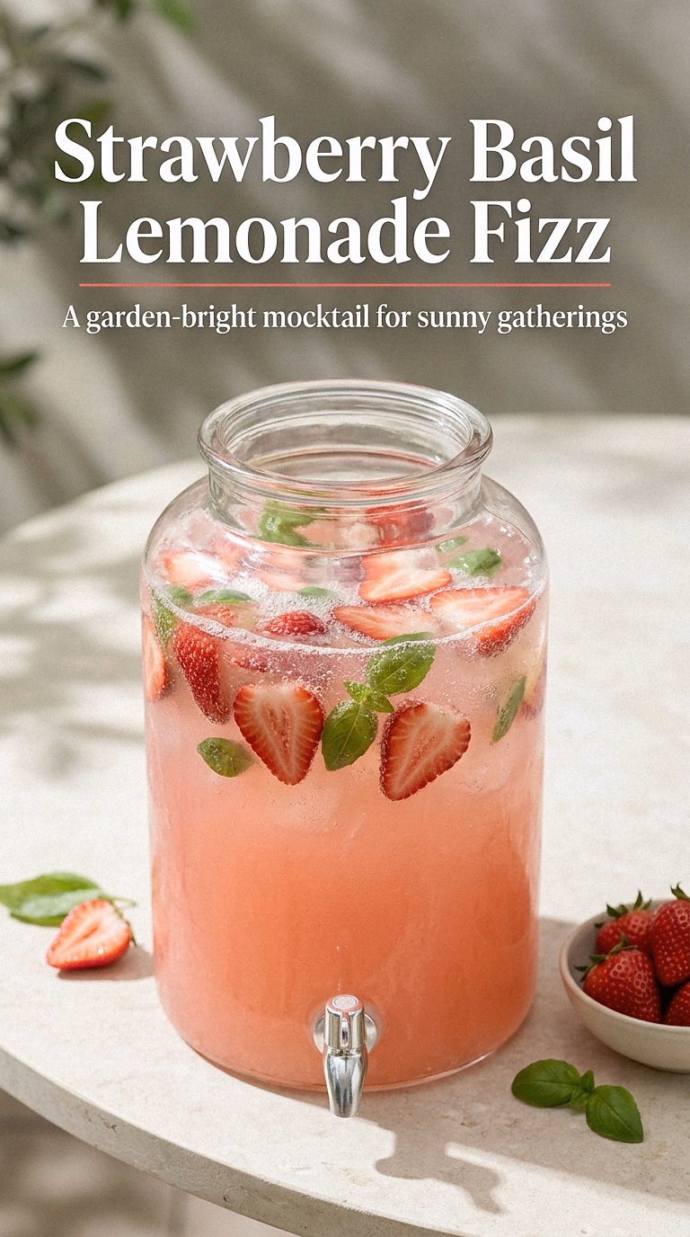 Strawberry Basil Lemonade Fizz