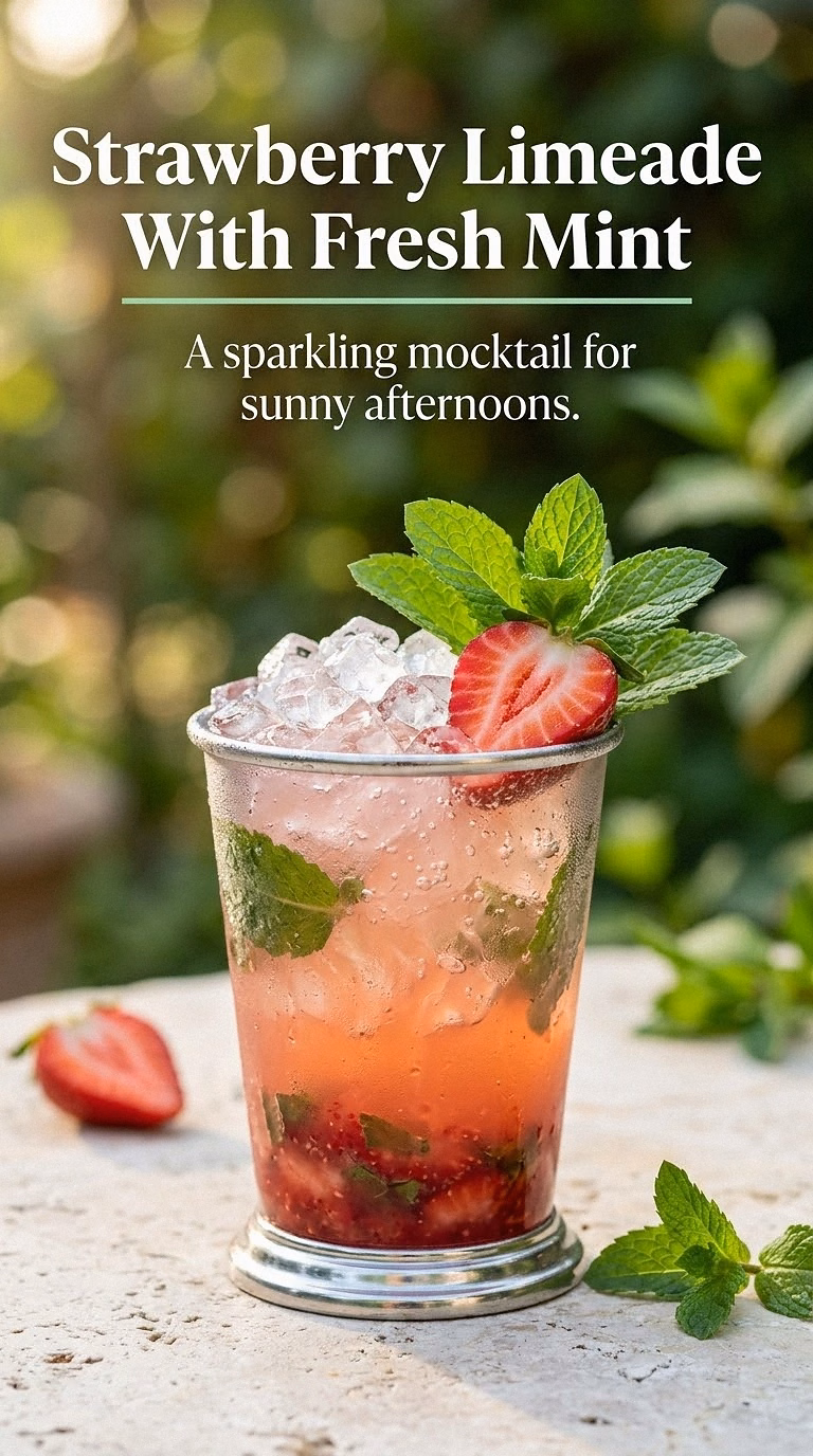 Strawberry Limeade With Fresh Mint