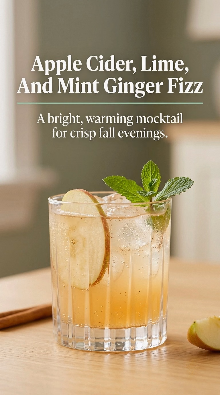 Apple Cider, Lime, And Mint Ginger Fizz