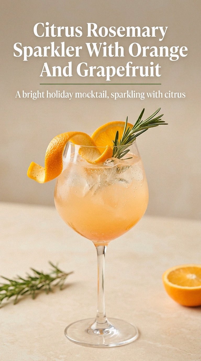 Citrus Rosemary Sparkler With Orange And Grapefruit