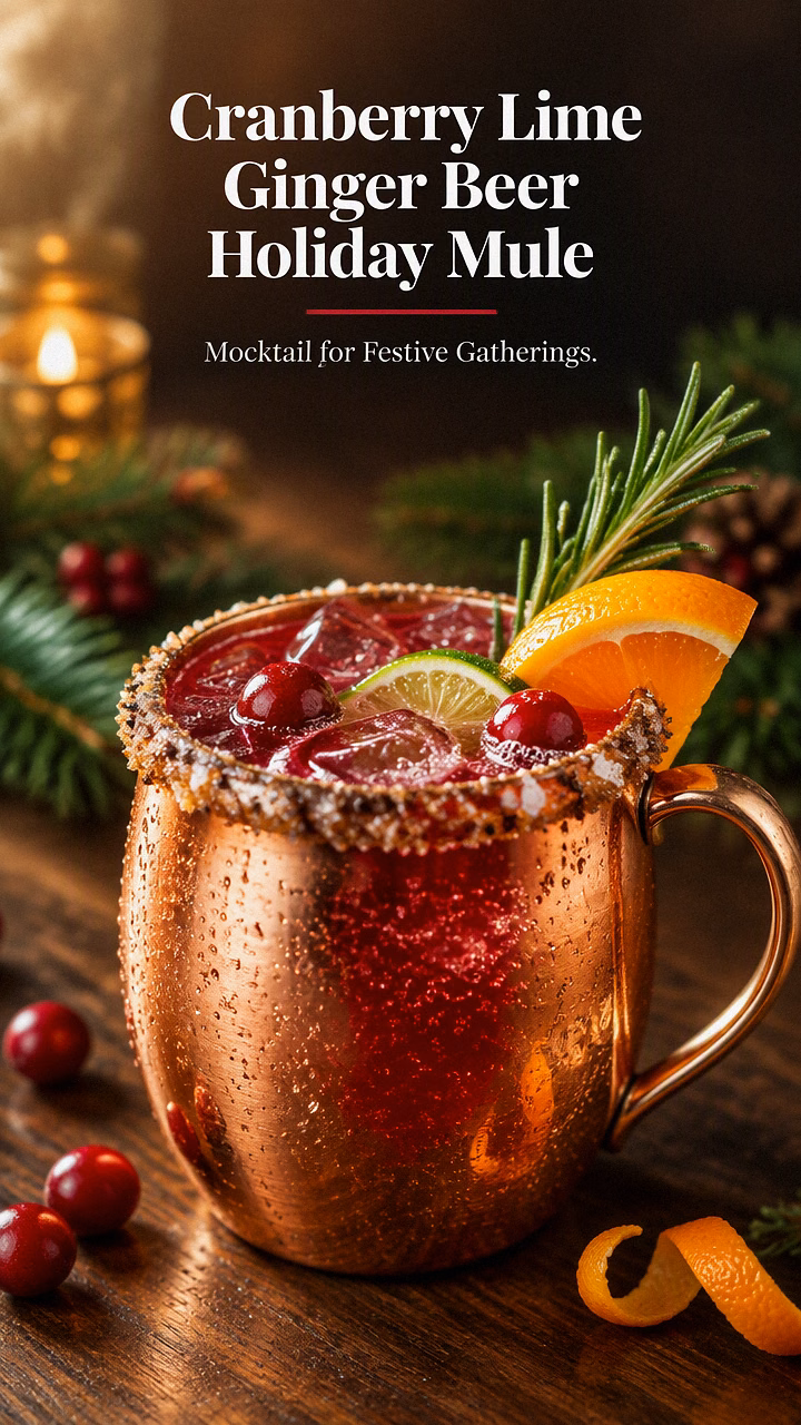 Cranberry Lime Ginger Beer Holiday Mule