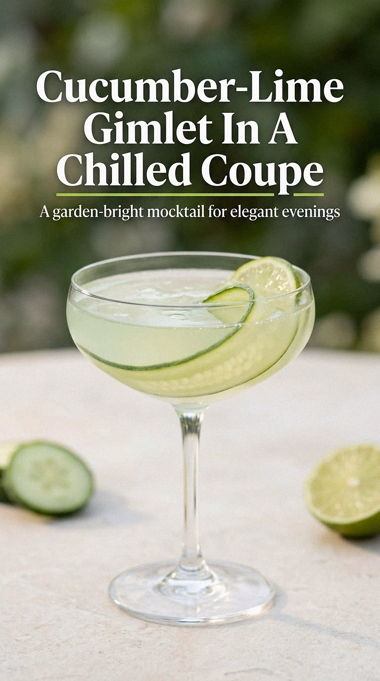 Cucumber-Lime Gimlet In A Chilled Coupe