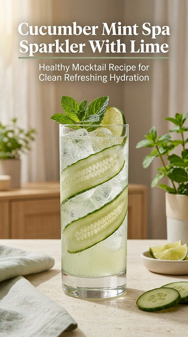 Cucumber Mint Spa Sparkler With Lime