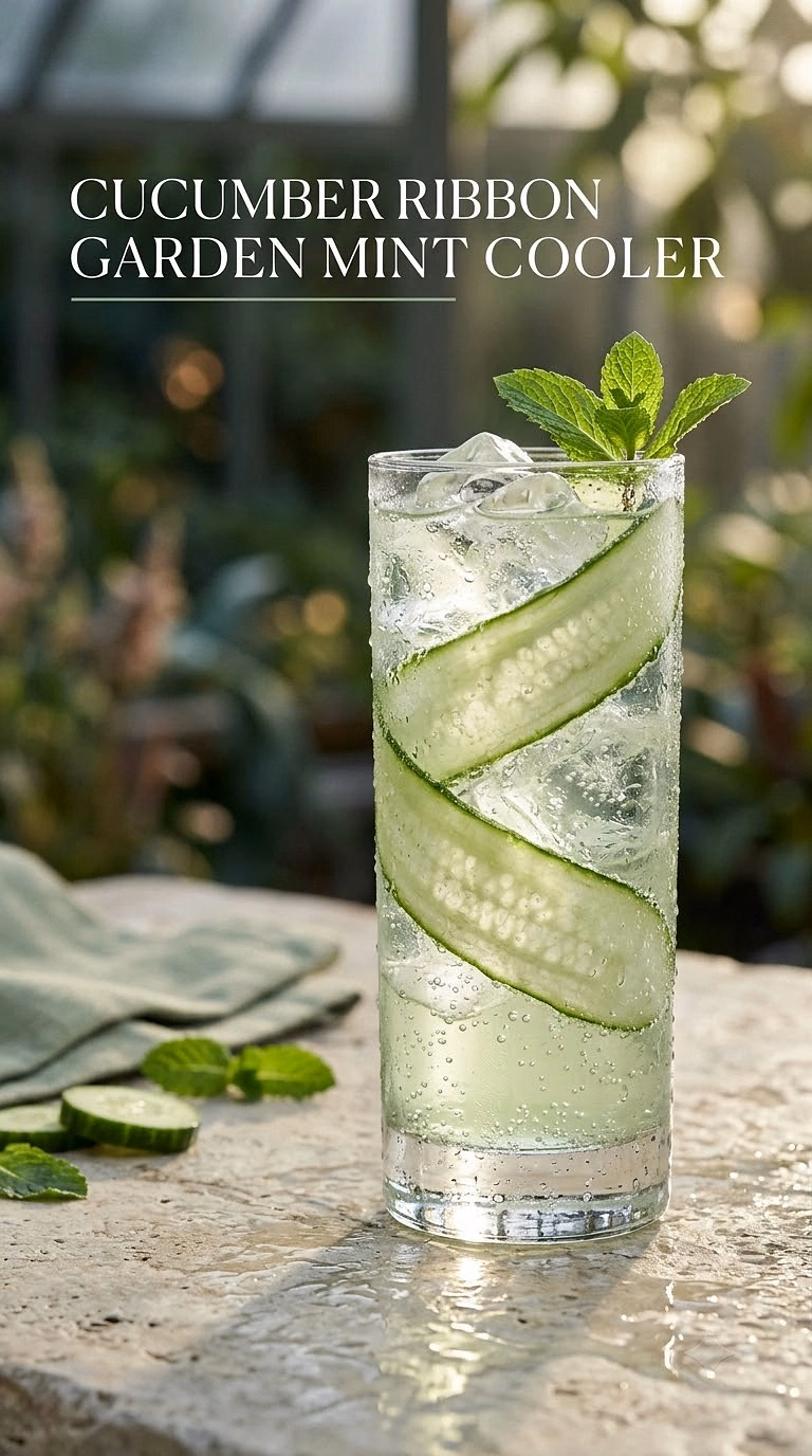 Cucumber Ribbon Garden Mint Cooler