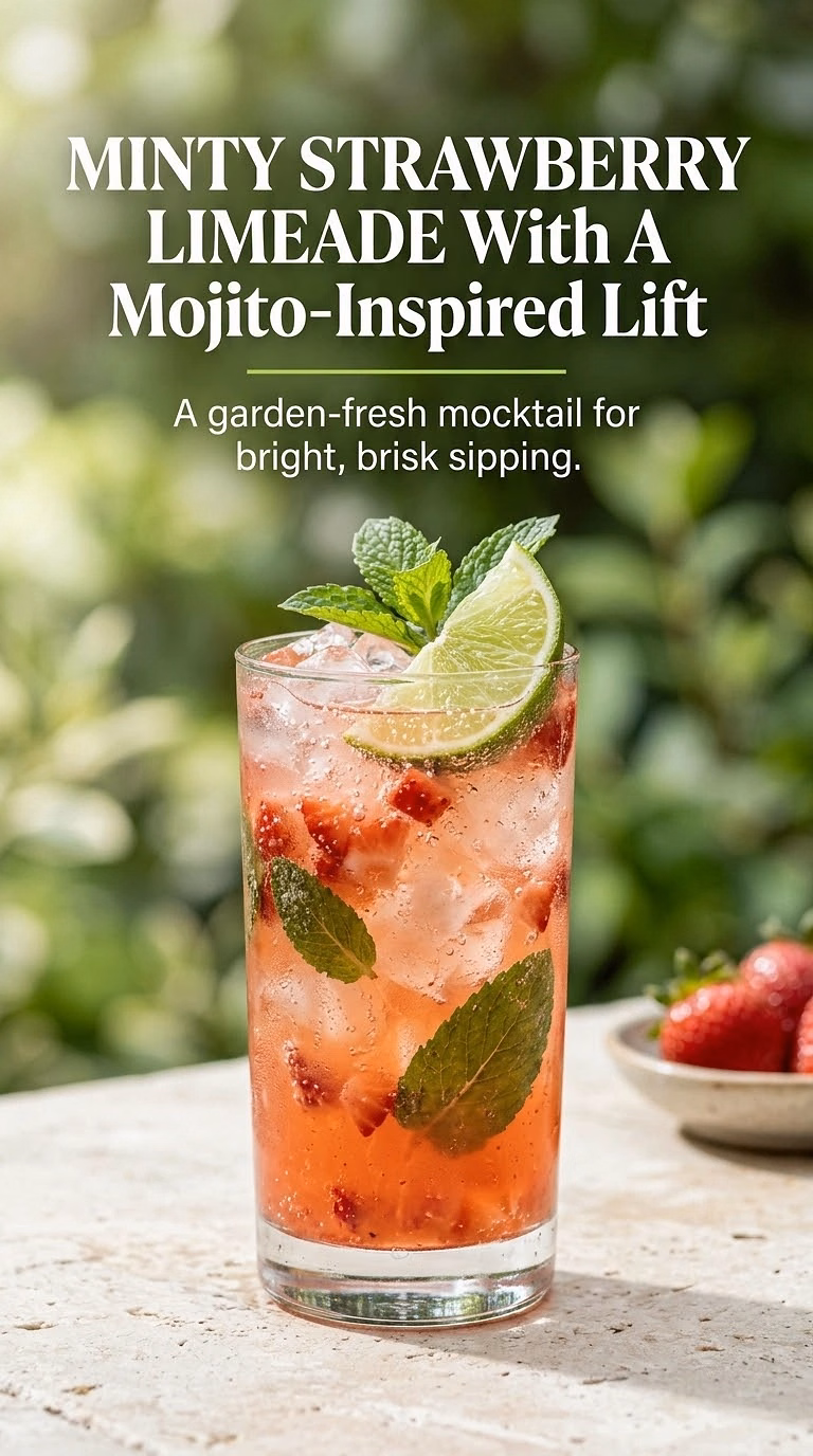 Minty Strawberry Limeade With A Mojito-Inspired Lift