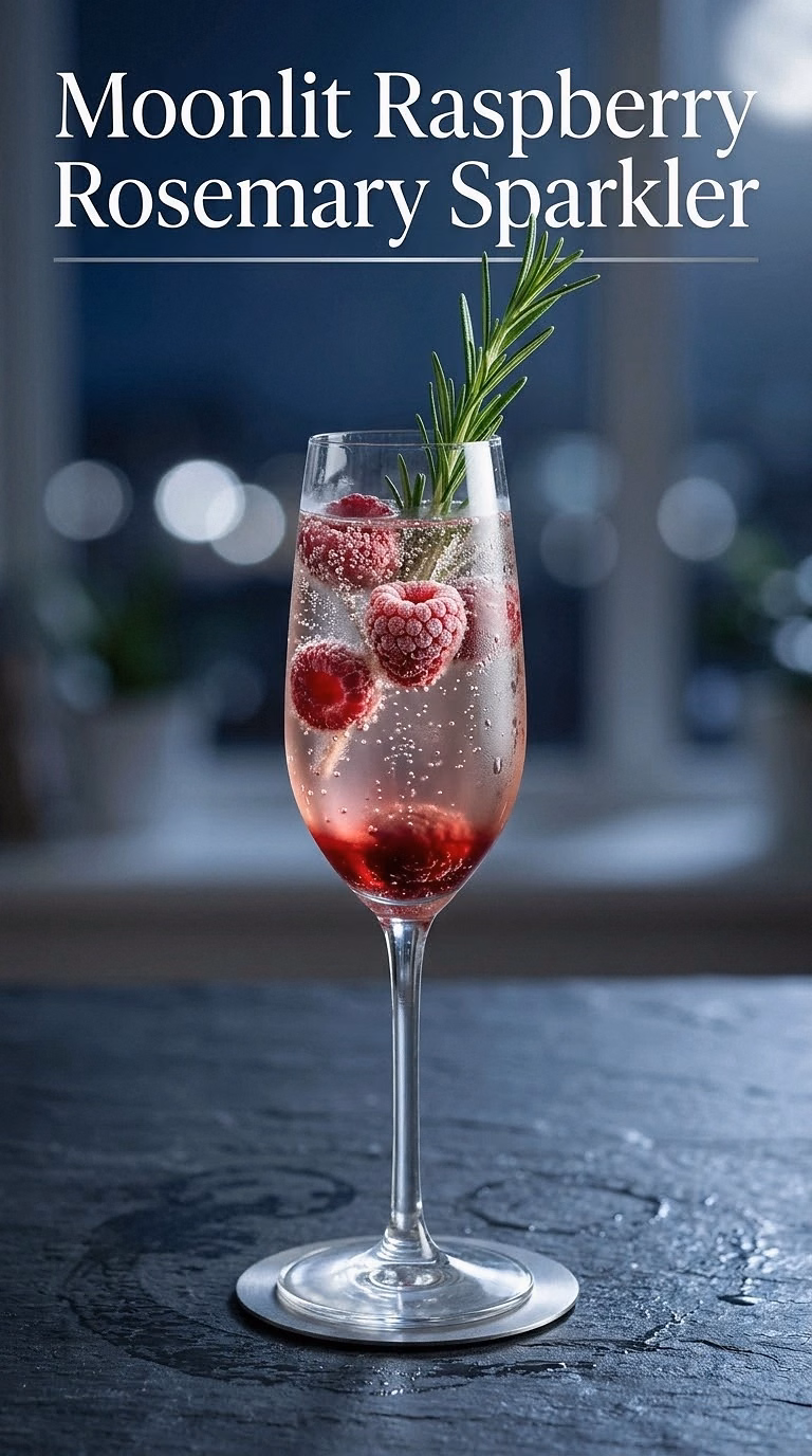 Moonlit Raspberry Rosemary Sparkler