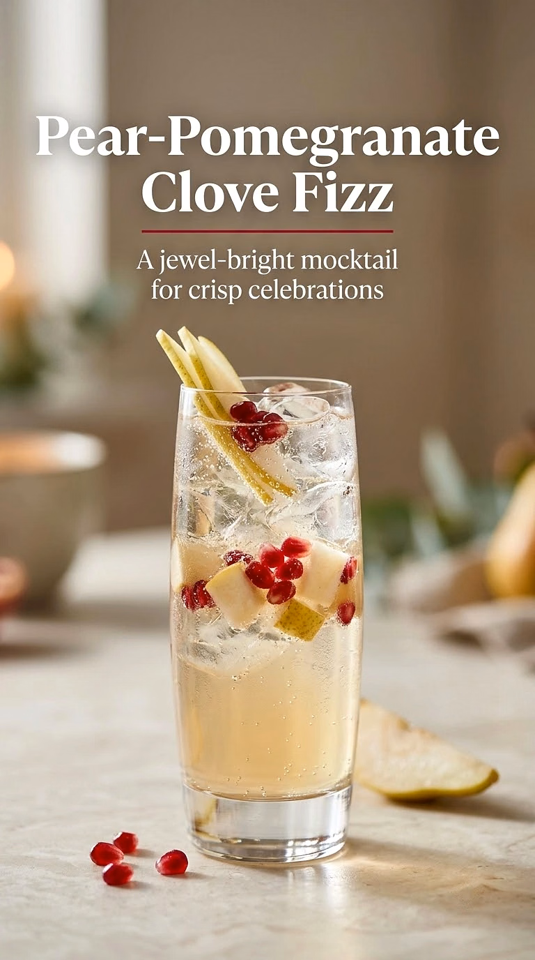 Pear-Pomegranate Clove Fizz