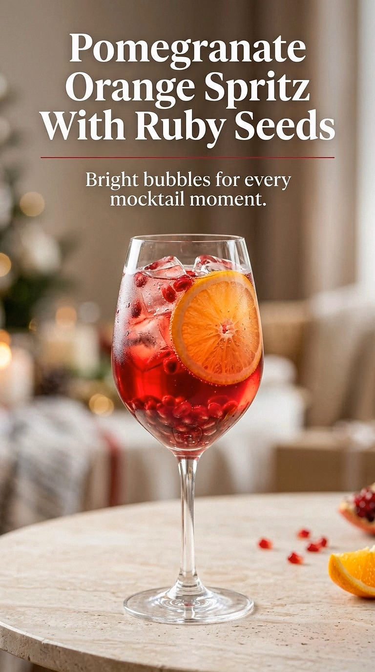 Pomegranate Orange Spritz With Ruby Seeds