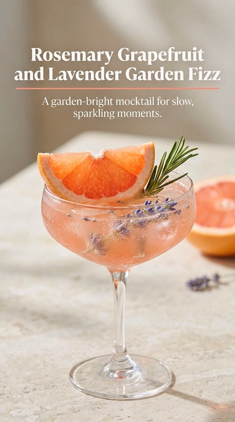 Rosemary Grapefruit and Lavender Garden Fizz