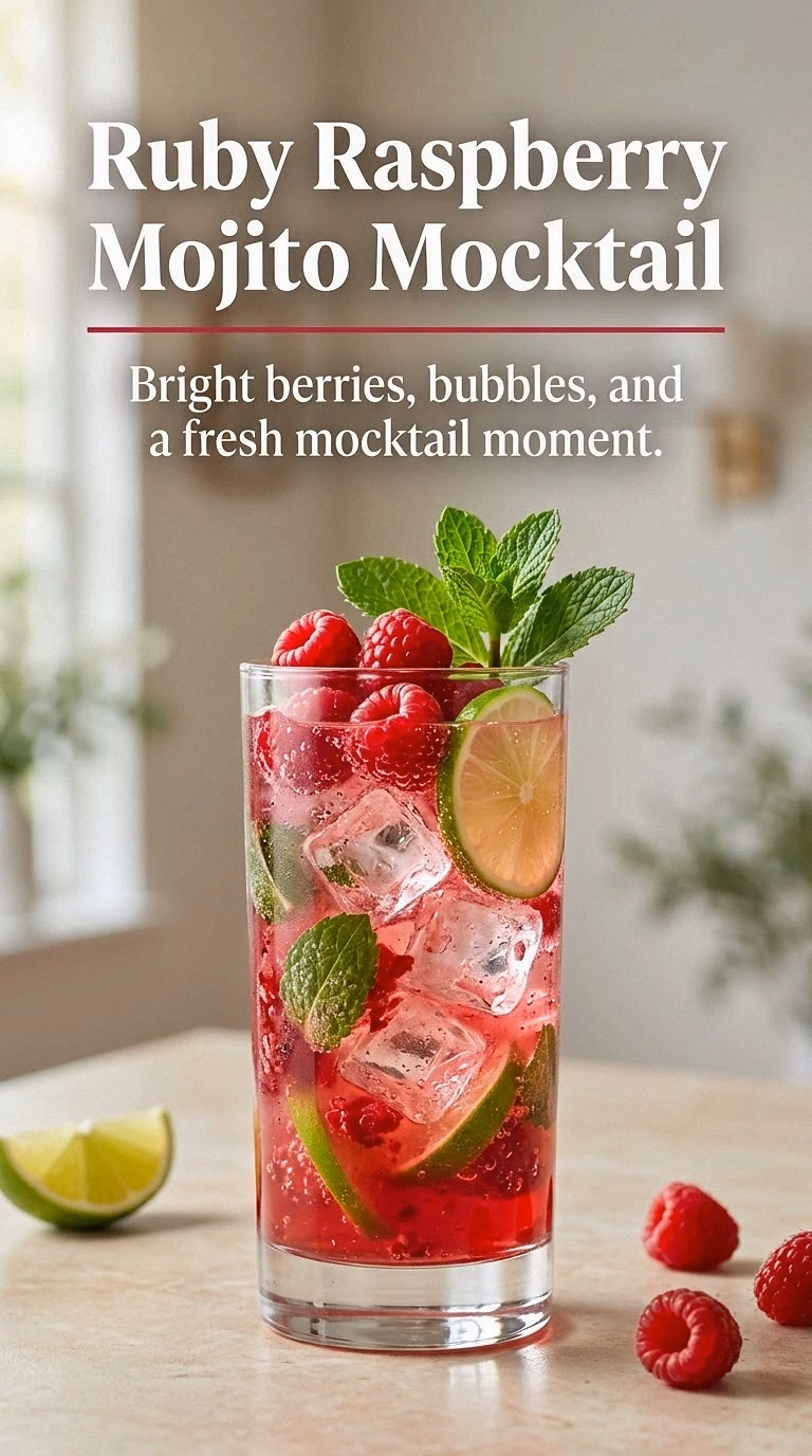 Ruby Raspberry Mojito Mocktail