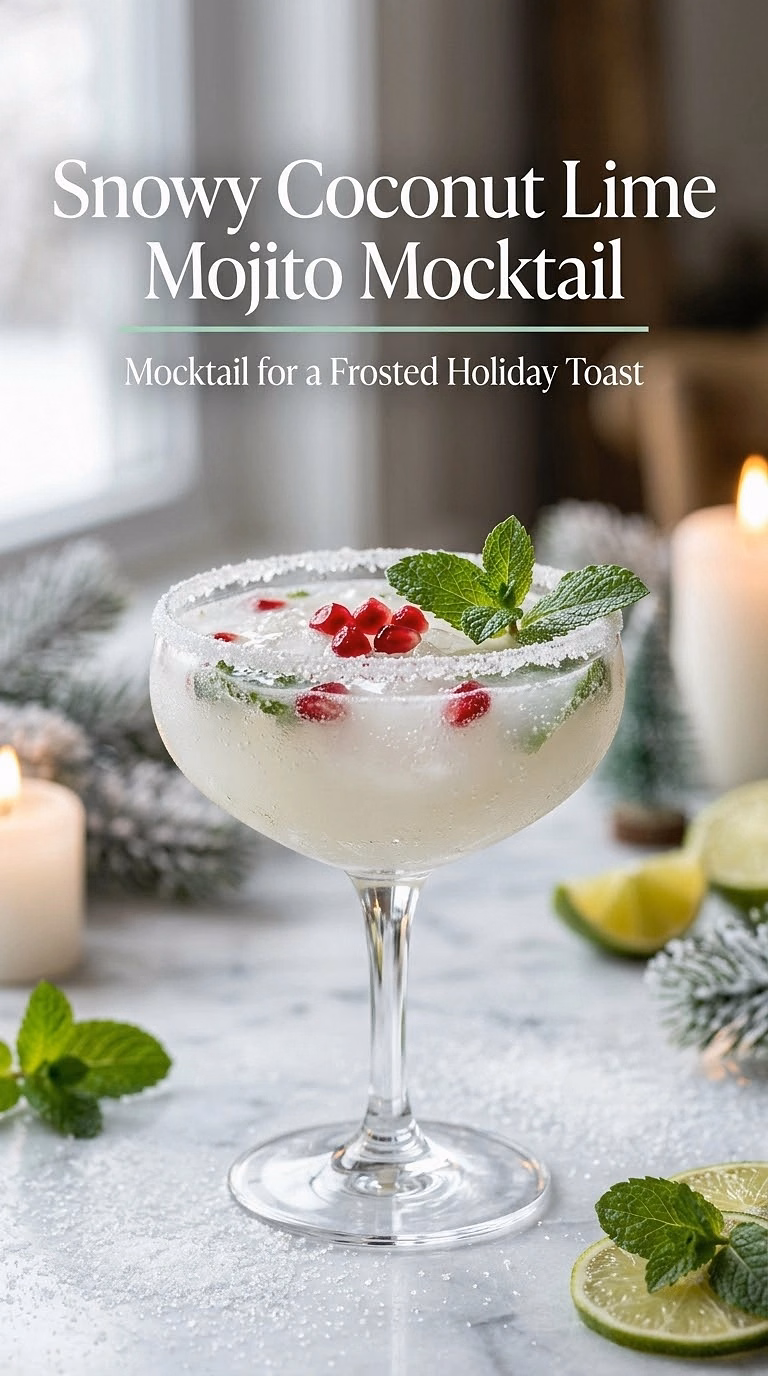Snowy Coconut Lime Mojito Mocktail