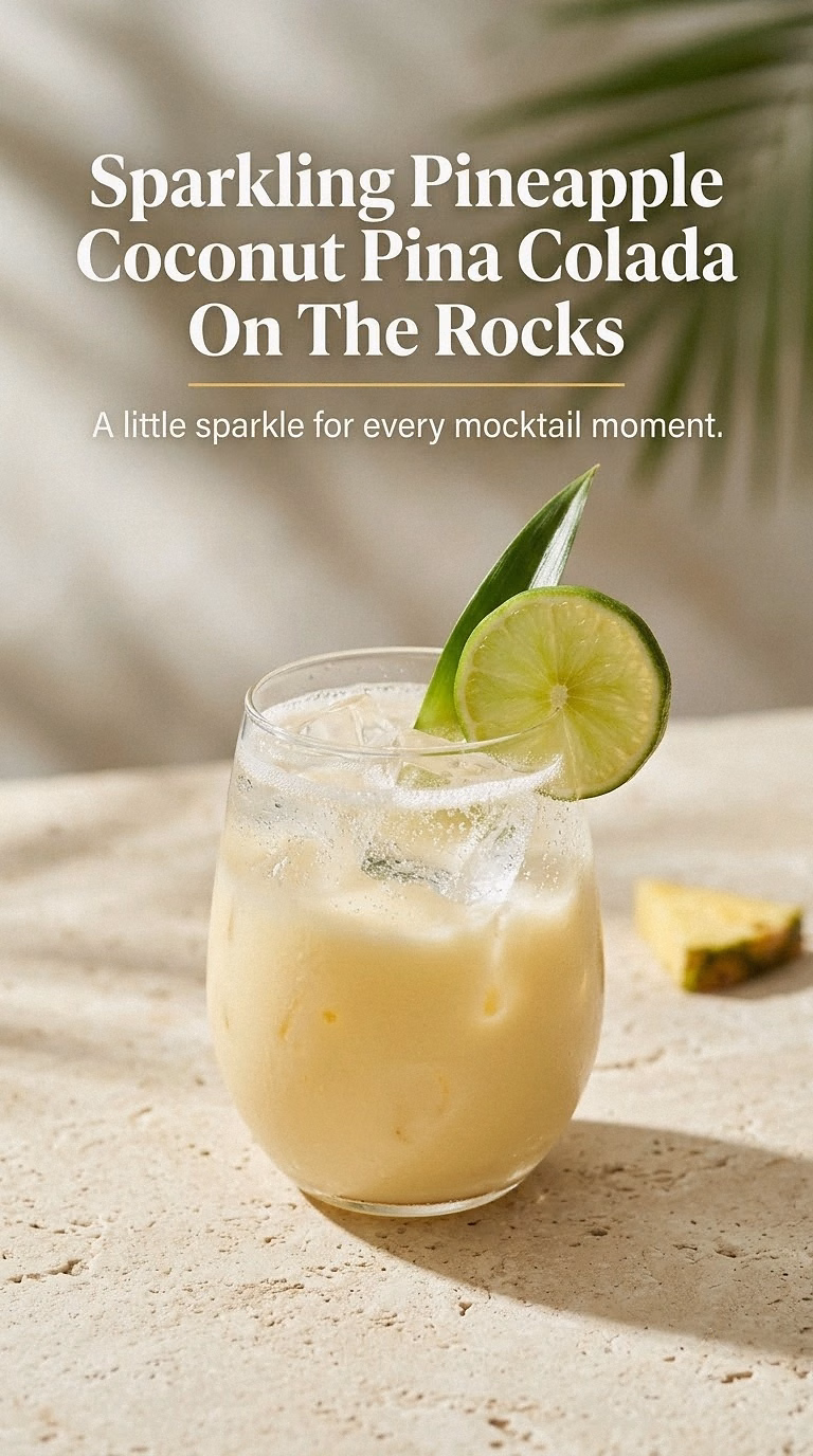 Sparkling Pineapple Coconut Pina Colada On The Rocks