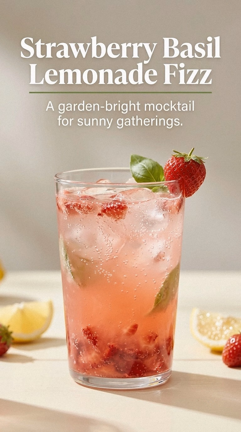 Strawberry Basil Lemonade Fizz