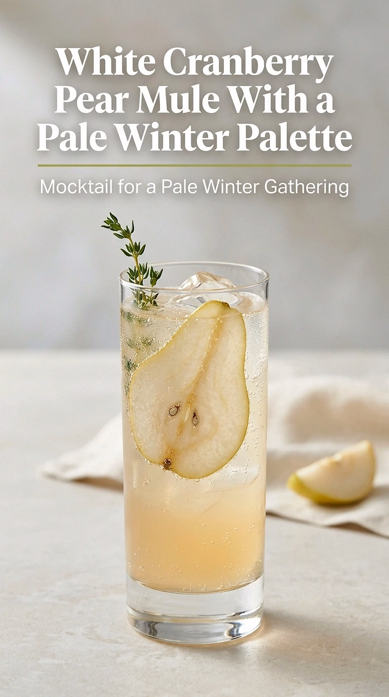 White Cranberry Pear Mule With a Pale Winter Palette