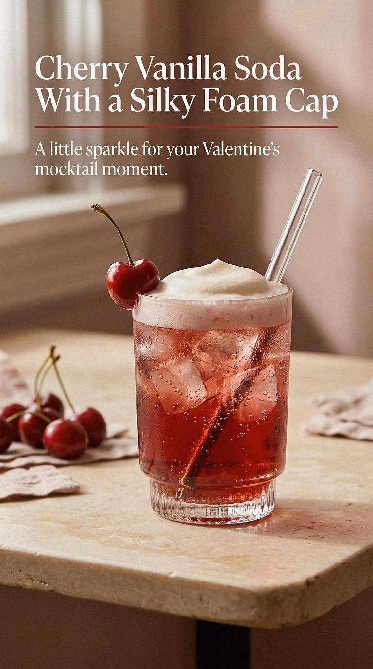 Cherry Vanilla Soda With a Silky Foam Cap