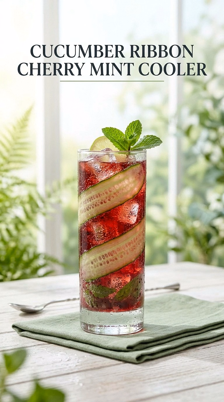 Cucumber Ribbon Cherry Mint Cooler
