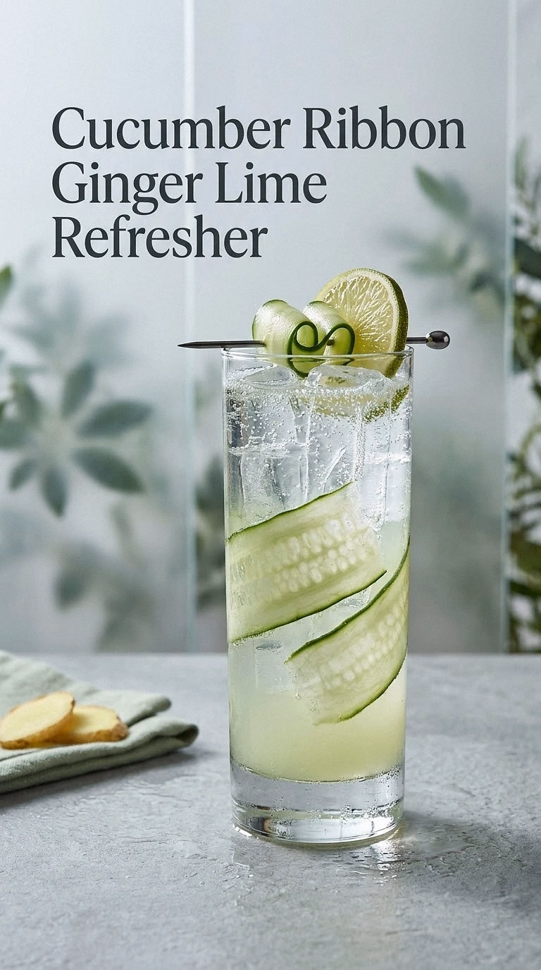 Cucumber Ribbon Ginger Lime Refresher
