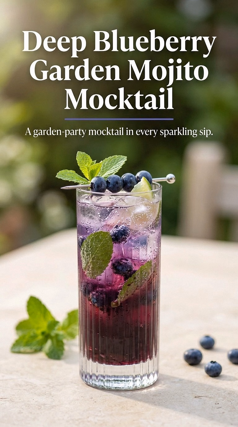 Deep Blueberry Garden Mojito Mocktail