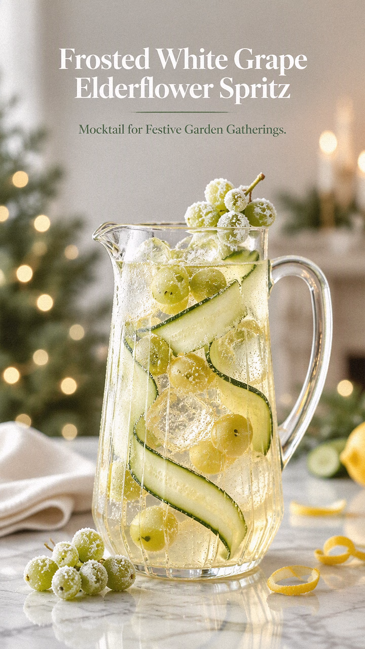 Frosted White Grape Elderflower Spritz