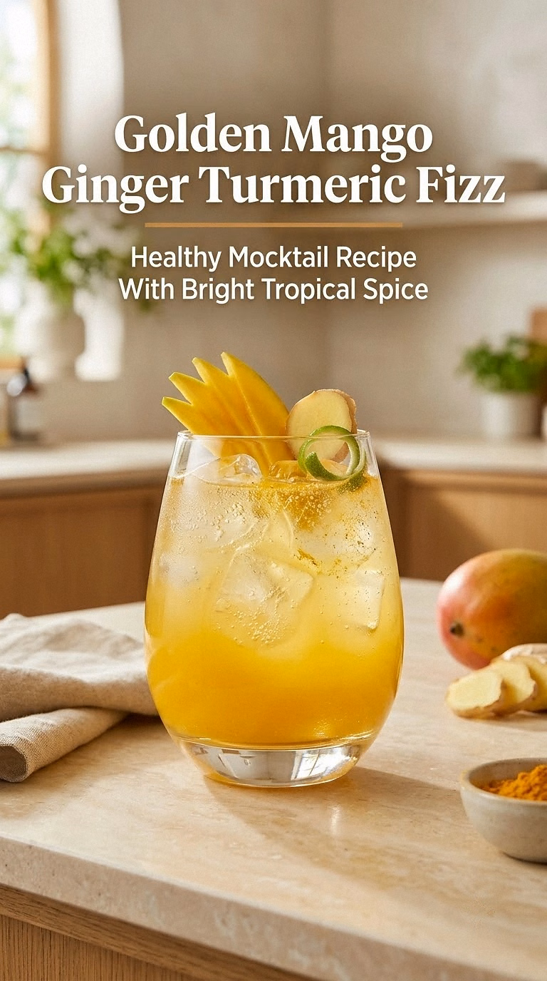 Golden Mango Ginger Turmeric Fizz