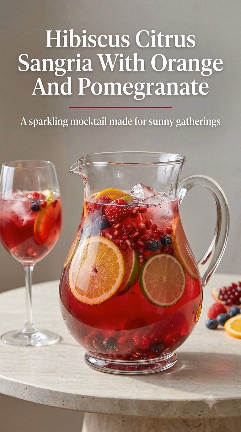 Hibiscus Citrus Sangria With Orange And Pomegranate