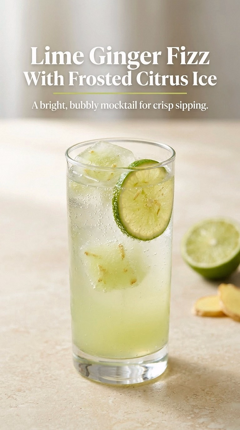 Lime Ginger Fizz With Frosted Citrus Ice