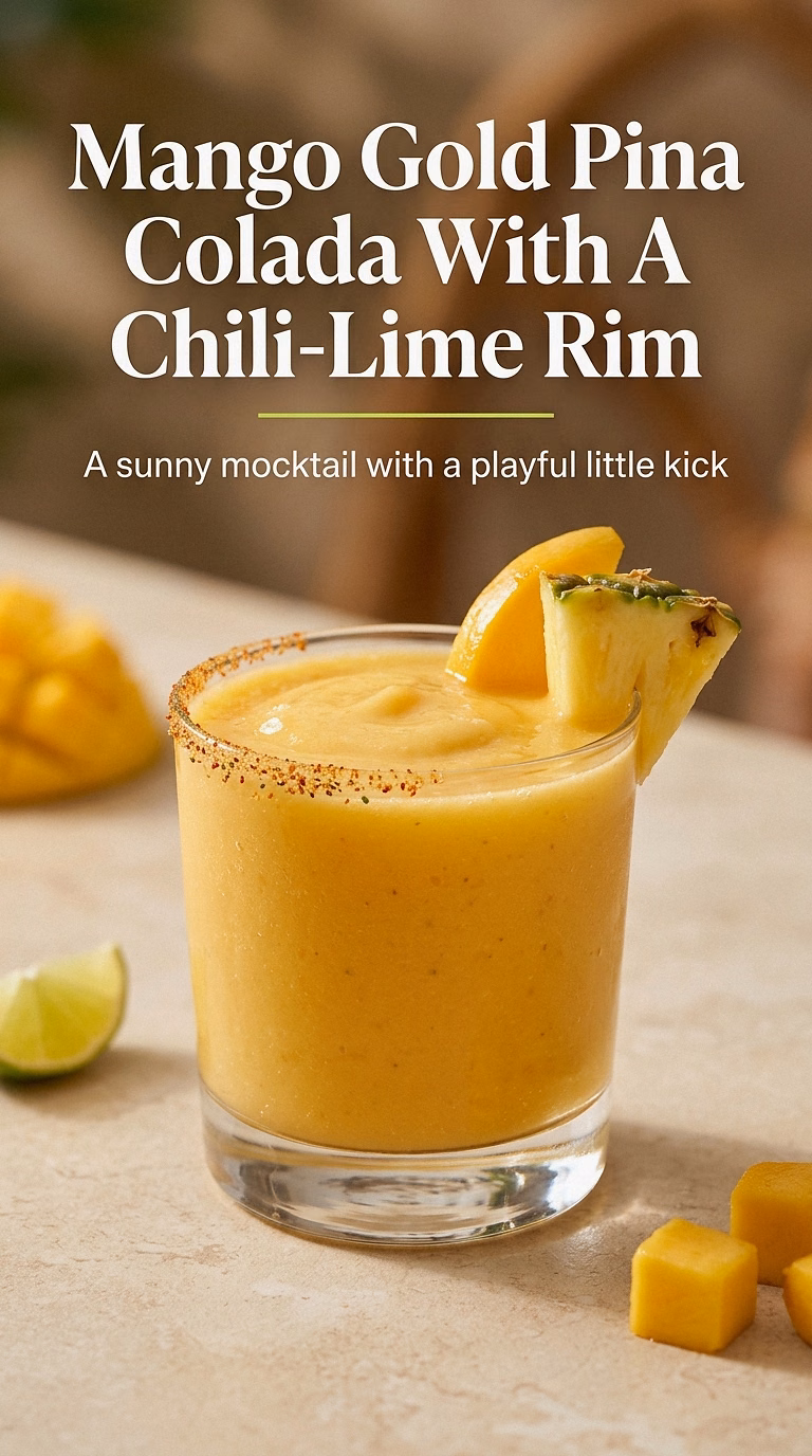 Mango Gold Pina Colada With A Chili-Lime Rim