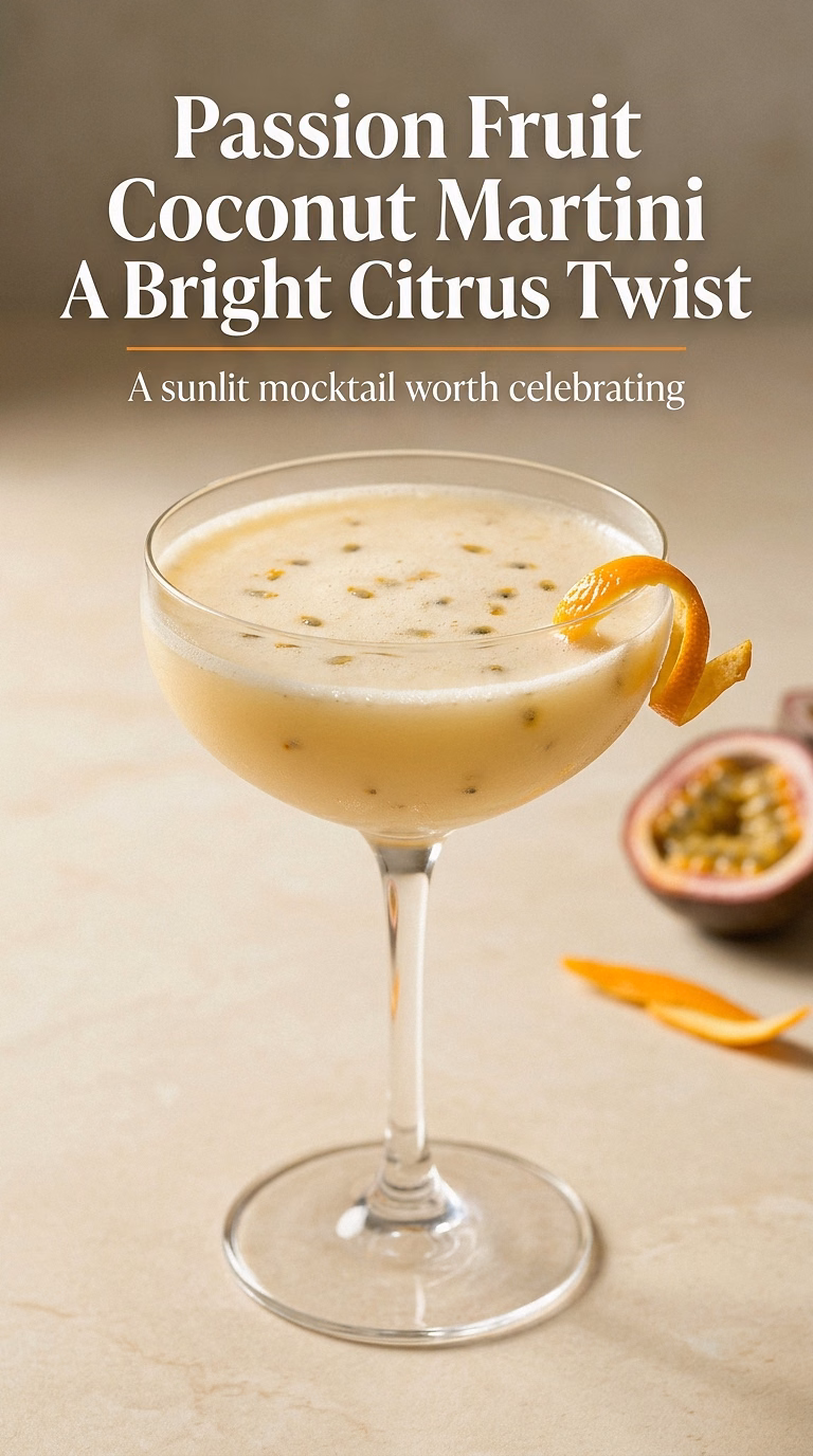 Passion Fruit Coconut Martini With A Bright Citrus Twist
