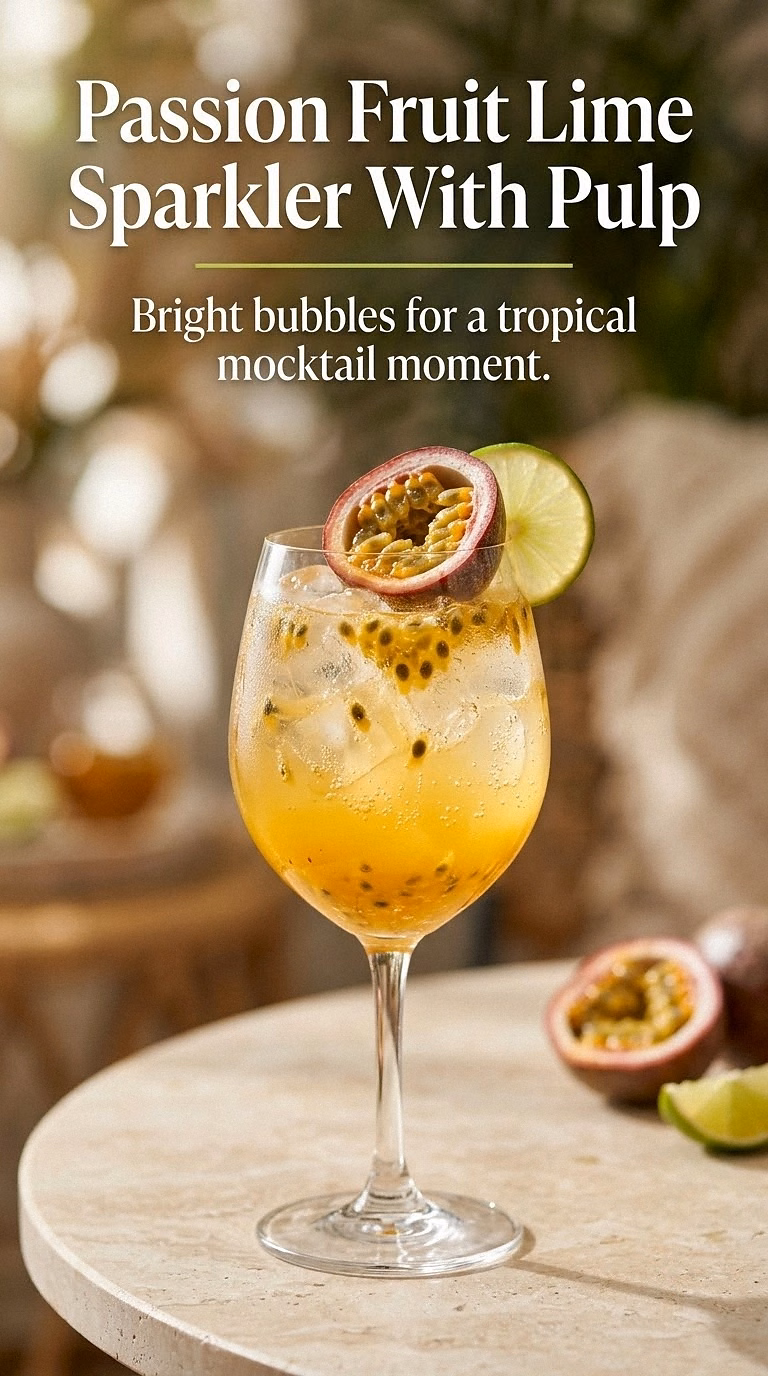 Passion Fruit Lime Sparkler With Pulp