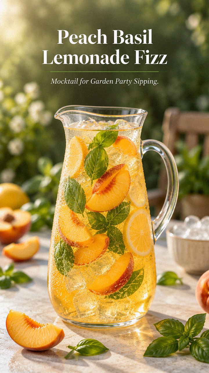 Peach Basil Lemonade Fizz