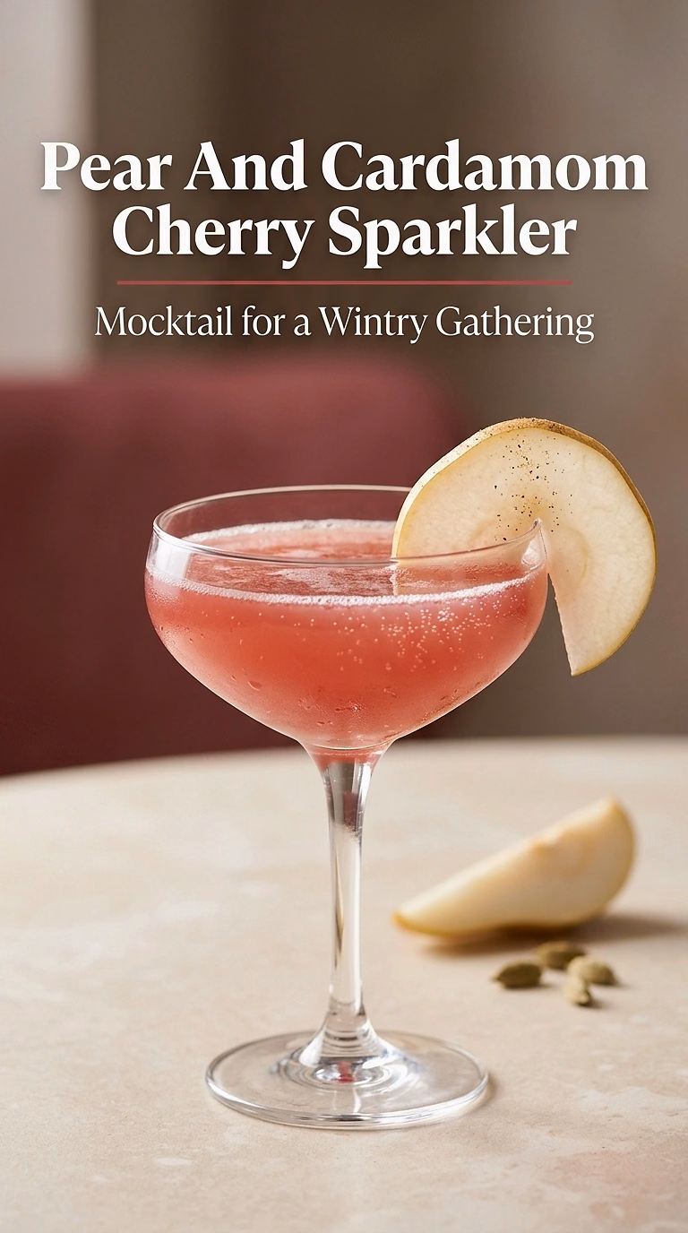 Pear And Cardamom Cherry Sparkler