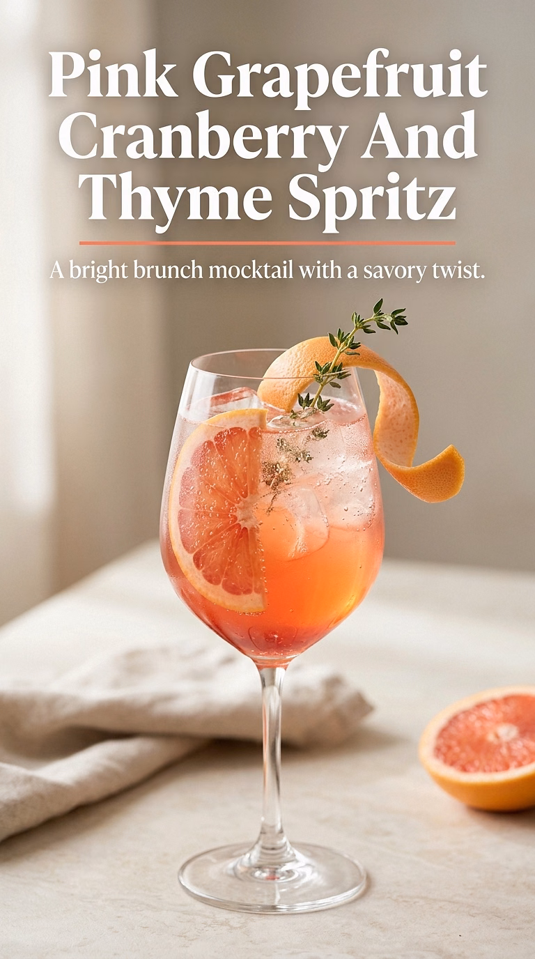 Pink Grapefruit Cranberry And Thyme Spritz