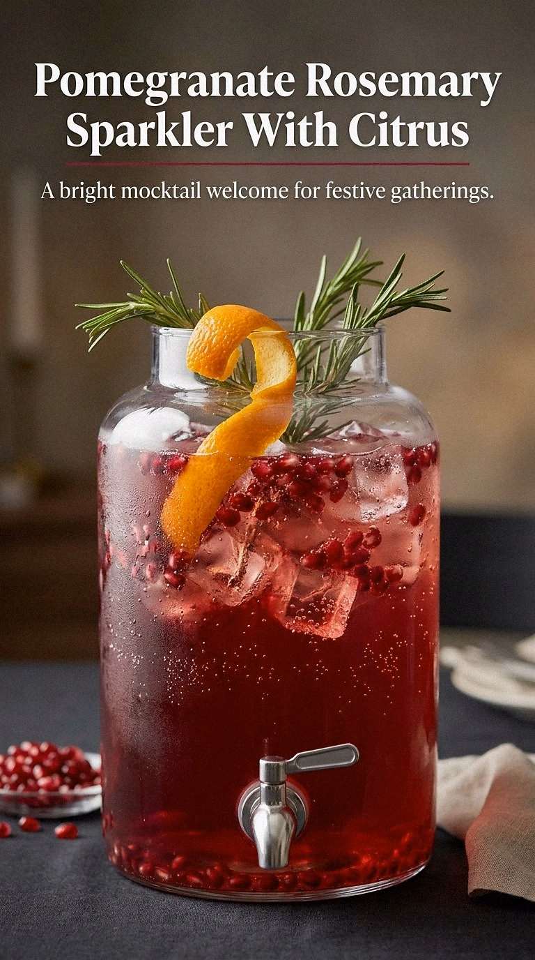 Pomegranate Rosemary Sparkler With Citrus