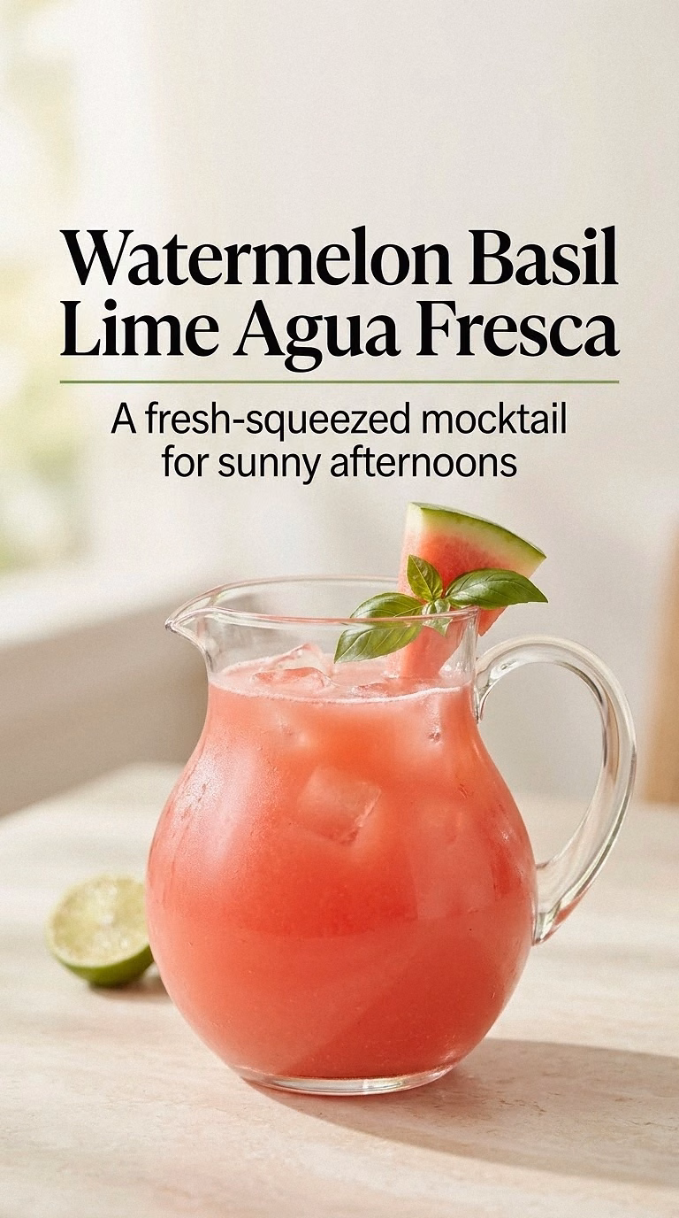 Watermelon Basil Lime Agua Fresca