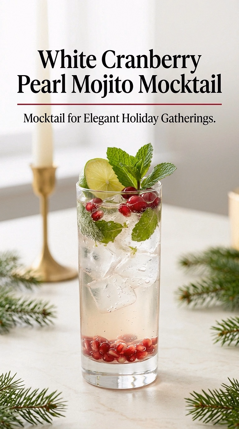 White Cranberry Pearl Mojito Mocktail
