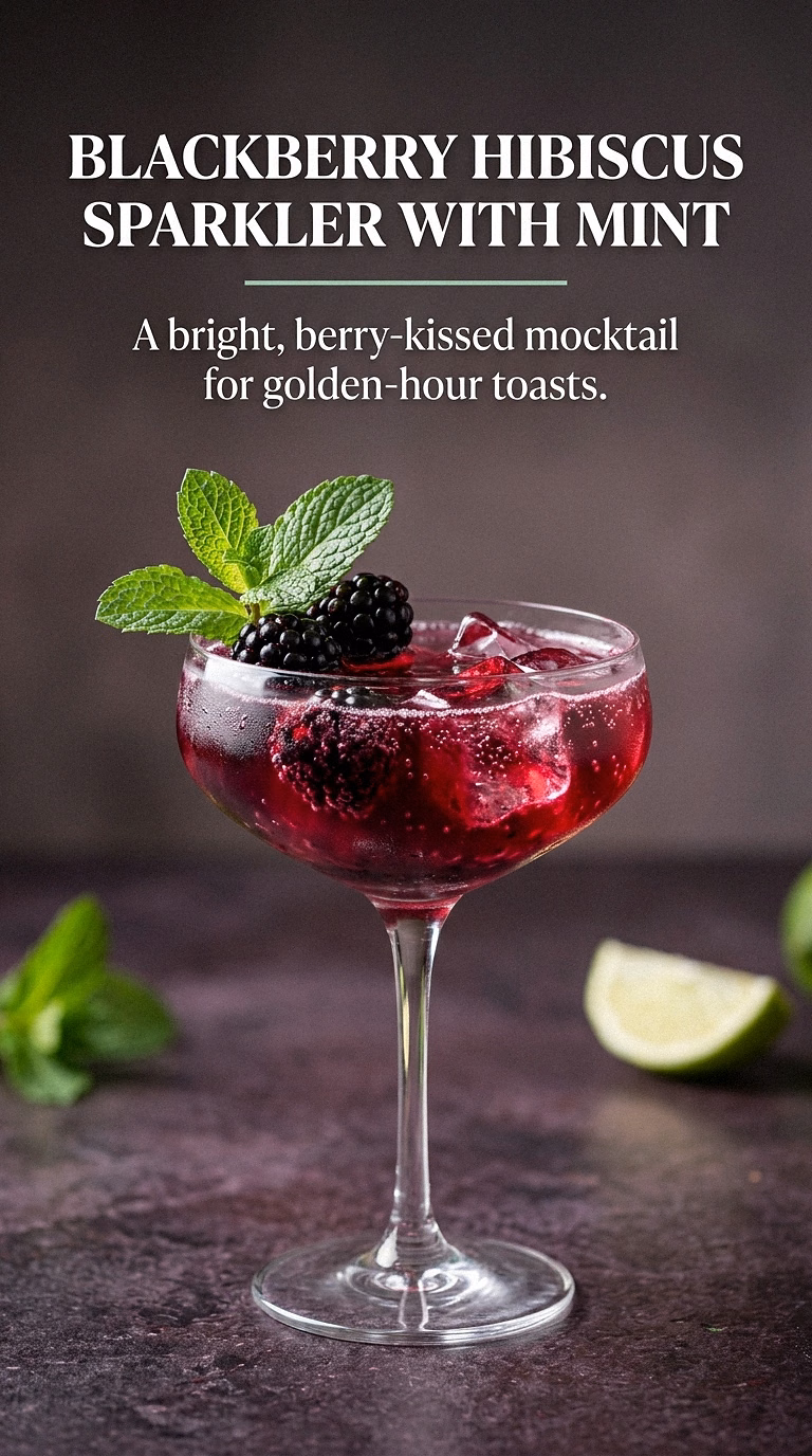 Blackberry Hibiscus Sparkler With Mint