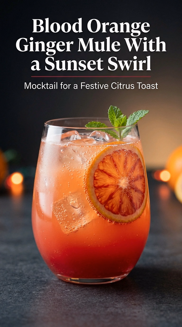 Blood Orange Ginger Mule With a Sunset Swirl