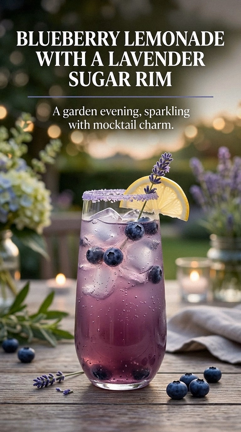 Blueberry Lemonade With A Lavender Sugar Rim