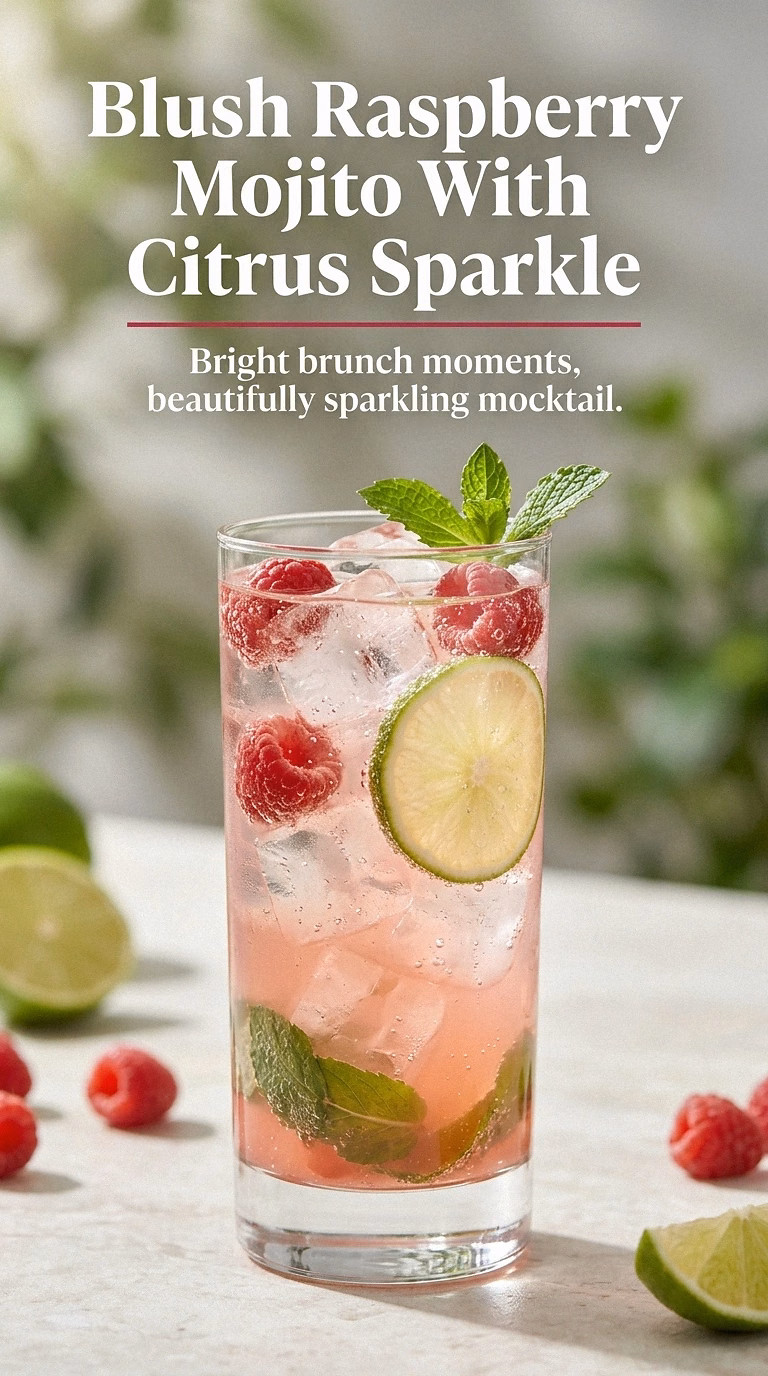 Blush Raspberry Mojito With Citrus Sparkle